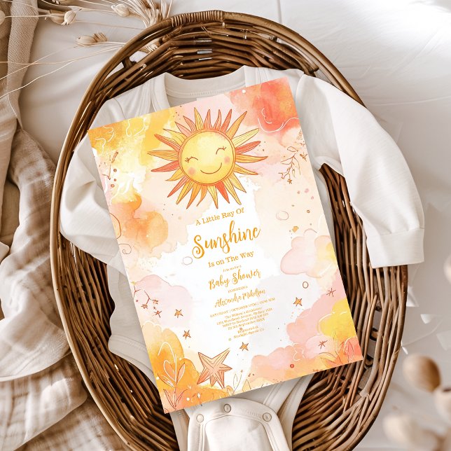 Sunshine Gender Neutral Boho Sun  Invitation (Creator Uploaded)