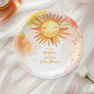 Sunshine Gender Neutral Boho Sun  Paper Plate