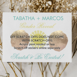 Sunshine Gender Reveal DIY Faux Scratch Cards