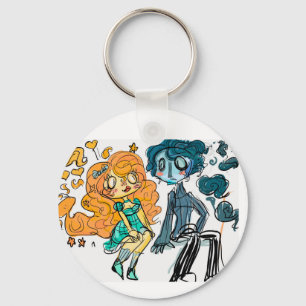 Sunshine girl and rain boy  key ring