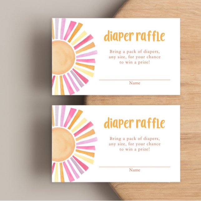 Sunshine girl baby shower diaper raffle cards (Creator Uploaded)