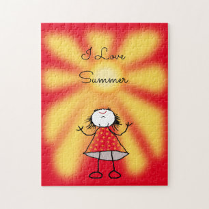 Sunshine Girl Puzzle - I Love Summer - Custom Text