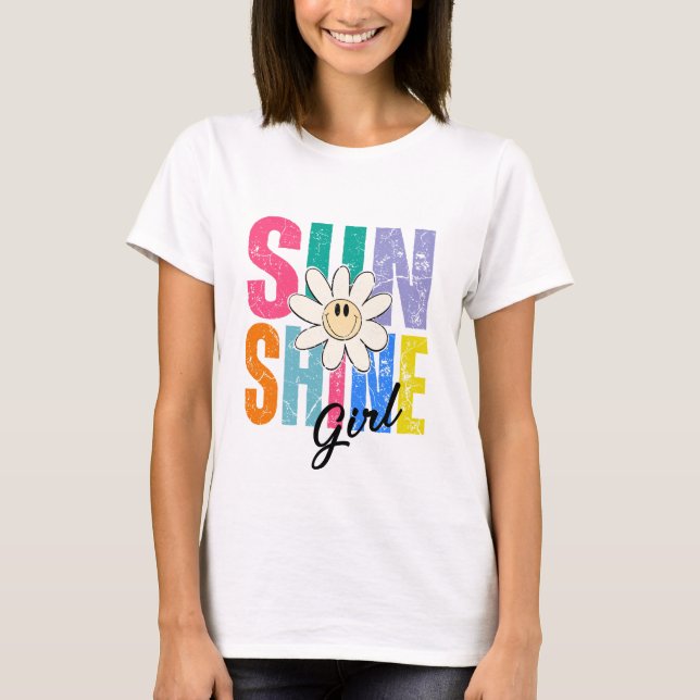 Sunshine Girl Retro Daisy T-Shirt (Front)