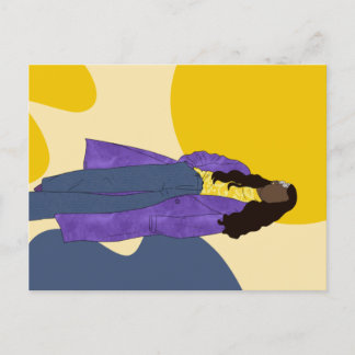 Sunshine Glory - Handmade Unique Black Art  Postcard