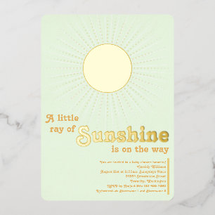 Sunshine Green Gold Sun Baby Shower Foil