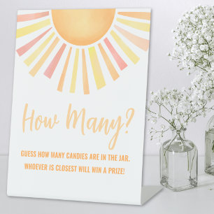 Sunshine Guess How Many Sun Baby Shower Game Pedestal Sign