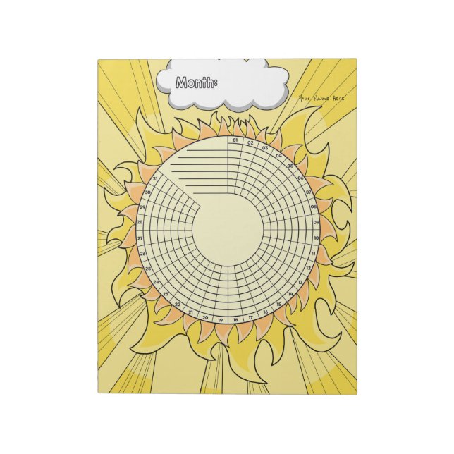 Sunshine Habit Tracker Custom Notepad (Rotated)