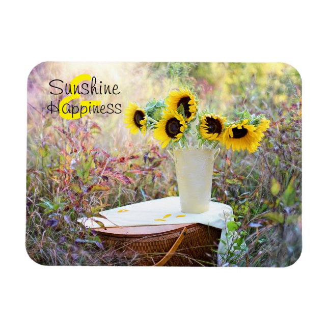 Sunshine & Happiness Sunflowers Magnet (Horizontal)