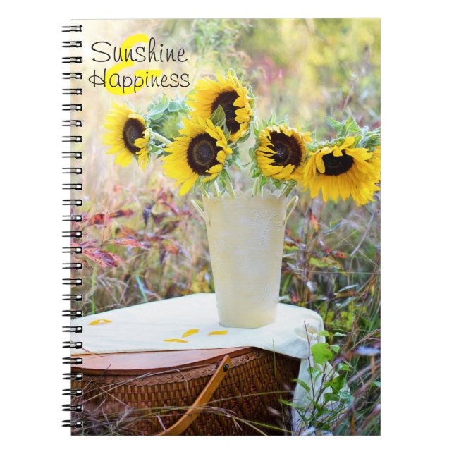 Sunshine & Happiness Sunflowers Notebook (Front)