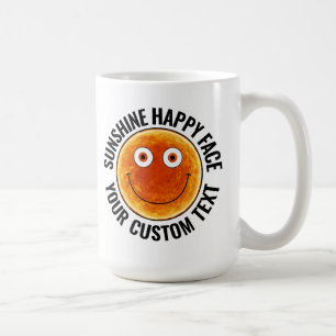 Sunshine Happy Face LARGE Text Custom Large Mug