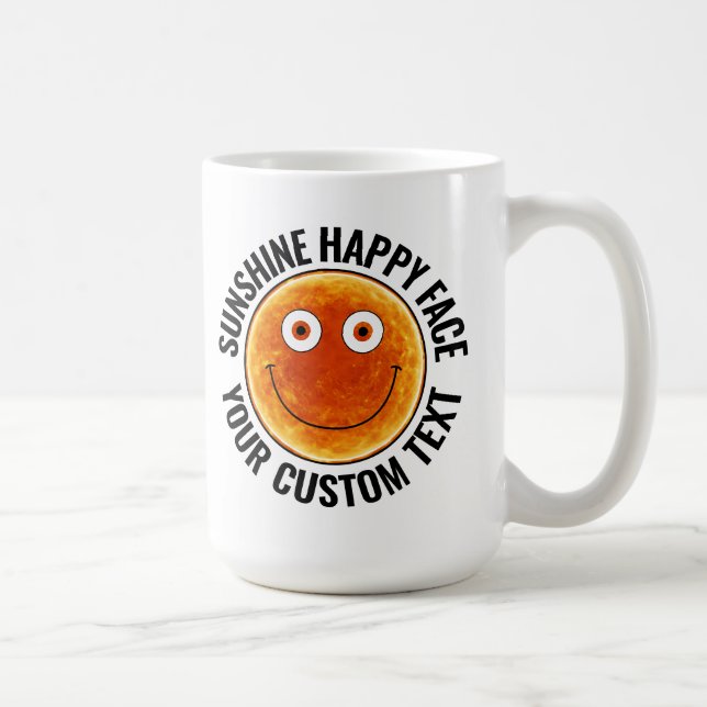 Sunshine Happy Face LARGE Text Custom Large Mug (Right)