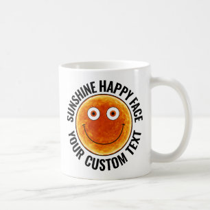 Sunshine Happy Face LARGE Text Custom Mug