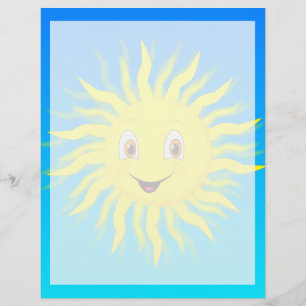 Sunshine Happy Sun Face Custom Letterhead
