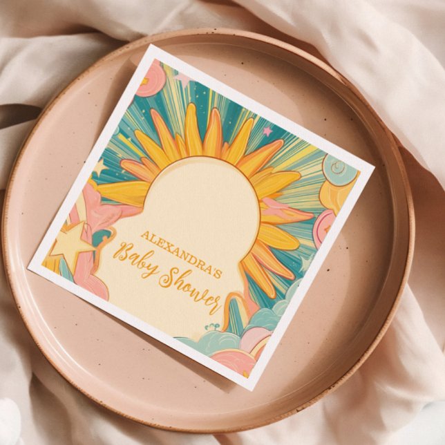 Sunshine Here Come The Son  Baby Shower Napkin (Creator Uploaded)