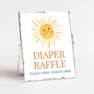 Sunshine Here Comes the Son Diaper Raffle Poster