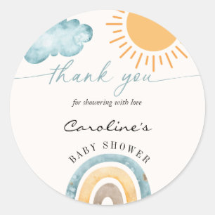 Sunshine Here Comes The Son Thank You Classic Round Sticker