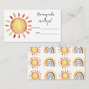 Sunshine - How many candies baby shower game Enclosure Card