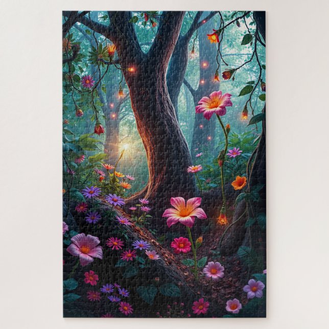 Sunshine in a Whimsical Fairy Forest  Jigsaw Puzzle (Vertical)