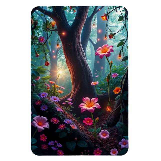 Sunshine in a Whimsical Fairy Forest  Magnet (Vertical)