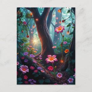 Sunshine in a Whimsical Fairy Forest  Postcard