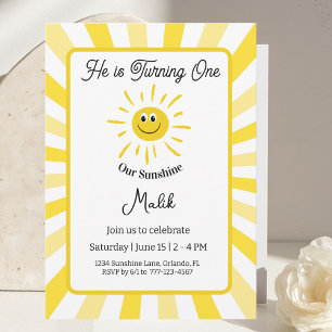 Sunshine Invitation Kids Birthday Party Card