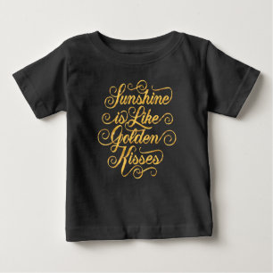 Sunshine is Like Golden Kisses Black Baby Top