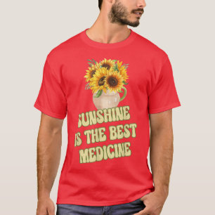 Sunshine Is The Best Medicine Yellow Sunflower Flo T-Shirt