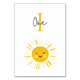 Sunshine is Turning One Birthday Party  Table Number