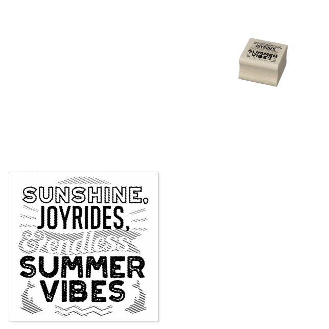 Sunshine & Joyrides - Endless Summer Vibes Quote Rubber Stamp (Stamped)