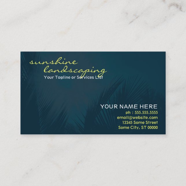 sunshine landscaping business card (Front)