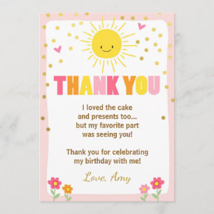 Sunshine Lemonade Birthday Thank You Card