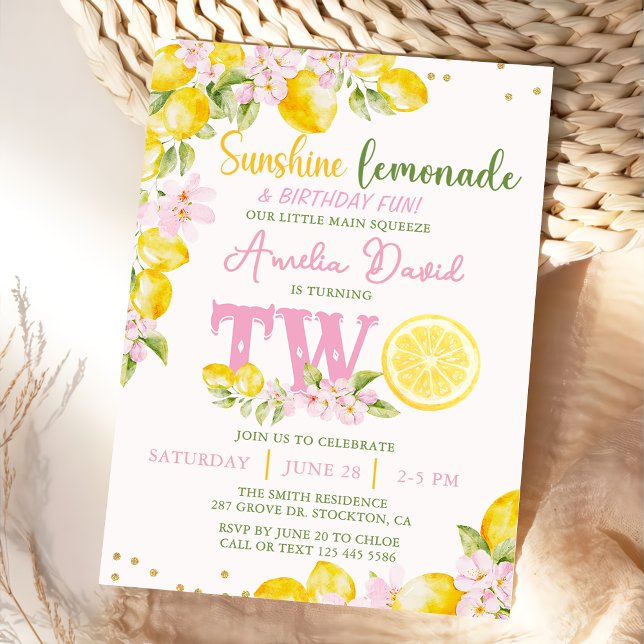Sunshine Lemonade Floral Birthday Invitation (Creator Uploaded)