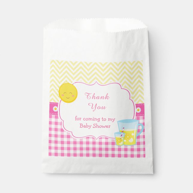 Sunshine & Lemonade Pink & Yellow  Favour Bag (Front)