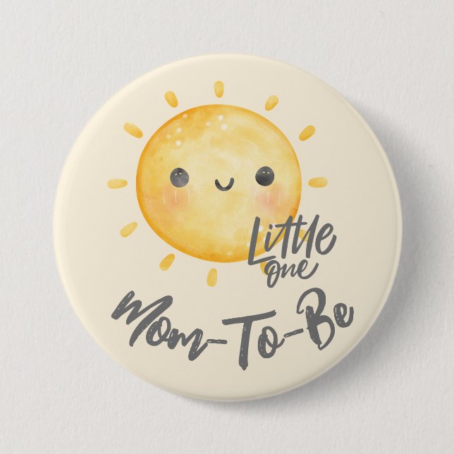 Sunshine Little One Baby Shower Mum-To-Be 7.5 Cm Round Badge (Front)