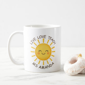 Sunshine Live Love Teach Personalised Teacher Coffee Mug