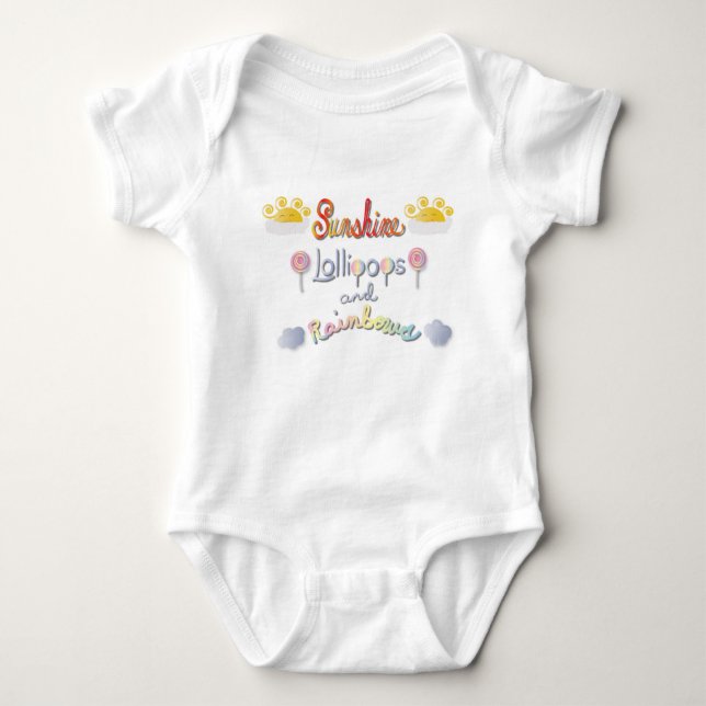Sunshine, Lollipops and Rainbows Baby Bodysuit (Front)