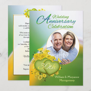 Sunshine Love 3oth Wedding Anniversary Party Photo Invitation