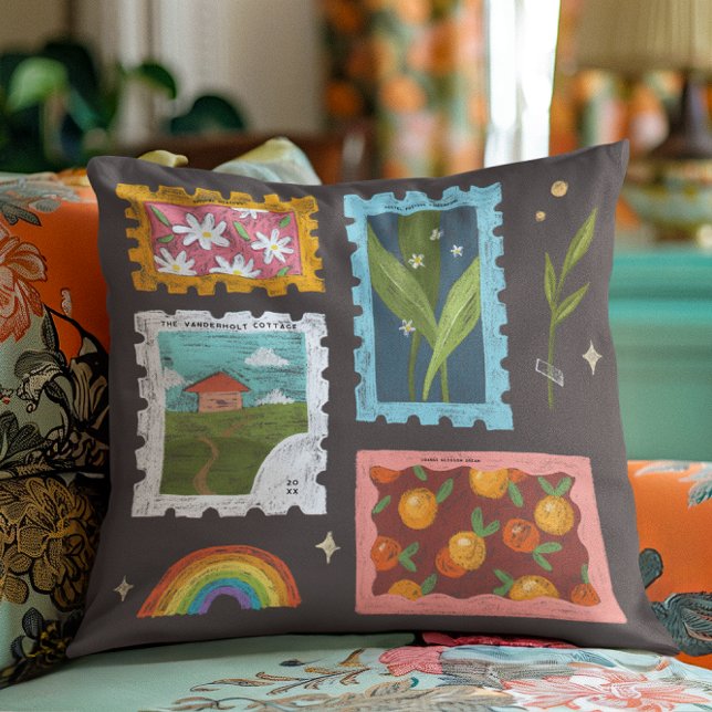 Sunshine Meadows | Stylish Family Name Monogram Cushion (Creator Uploaded)