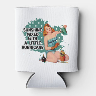 Sunshine Mixed With Hurricane Retro Housewife Can Cooler