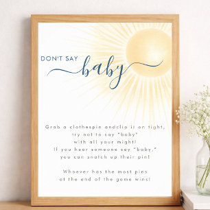 Sunshine Neutral Baby Shower Don't Say Baby Party Poster