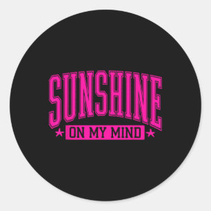 Sunshine On My Mind Hawaii Beach Summer Vacation F Classic Round Sticker