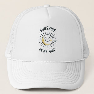 Sunshine On My Mind - Kawaii Sun Doodle Trucker Hat