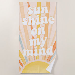 Sunshine on my Mind Retro Boho Beach Towel