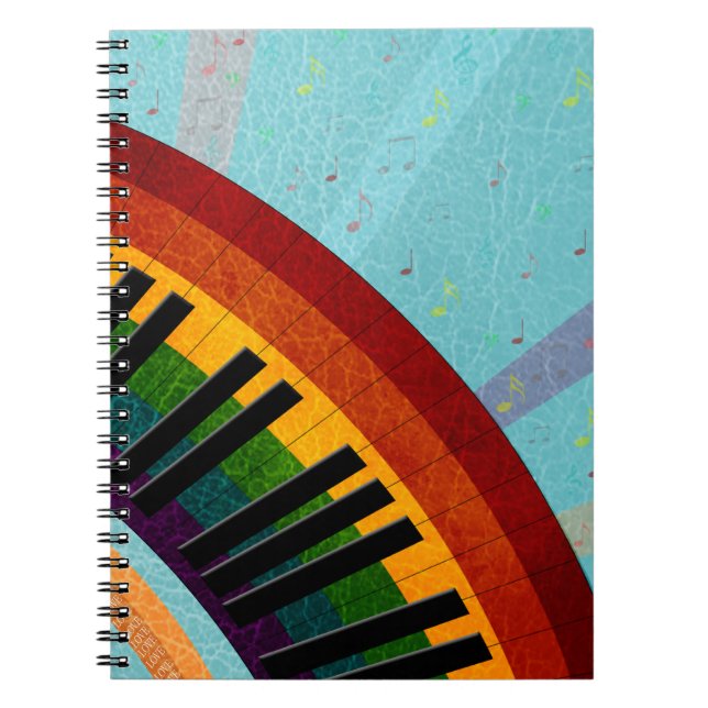sunshine on water reflections round piano notebook (Front)