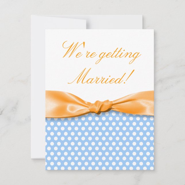Sunshine Orange Ribbon w/ Polka Dots Invitation (Front)