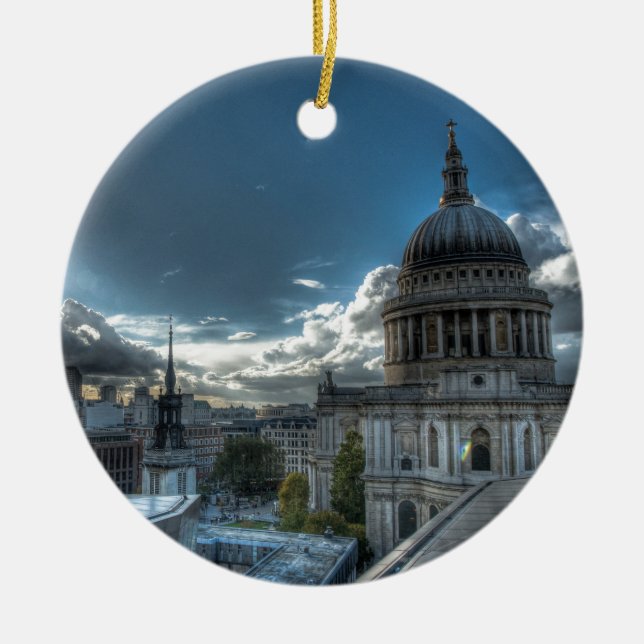Sunshine over St. Paul's Cathedral, London Ceramic Ornament (Front)
