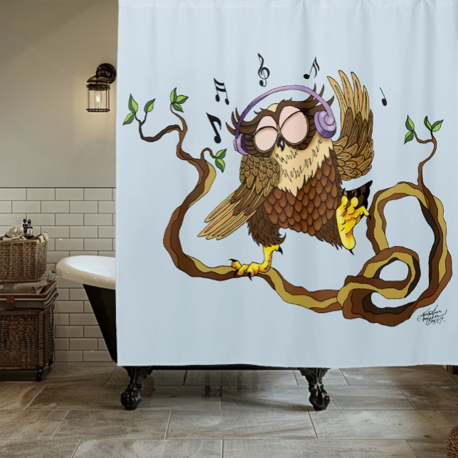 Sunshine Owl Shower Curtain (Creator Uploaded)