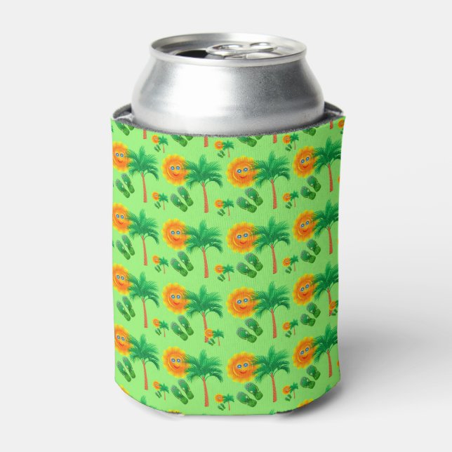 Sunshine, Palm Trees and Flip Flops Can Cooler (Can Front)