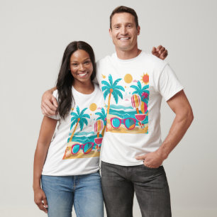 Sunshine & Palm Trees – Summer Aesthetic Design fo T-Shirt
