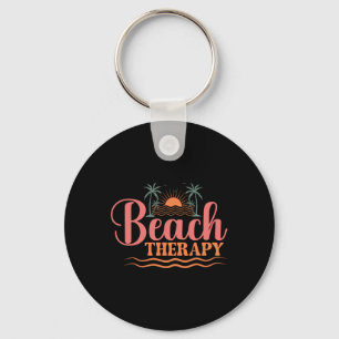 Sunshine Paradise Summer Vibes Beach Therapy Key Ring